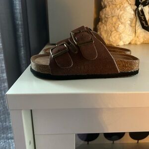 Lucky Brand Brown Faux Suede Kids Sandals
